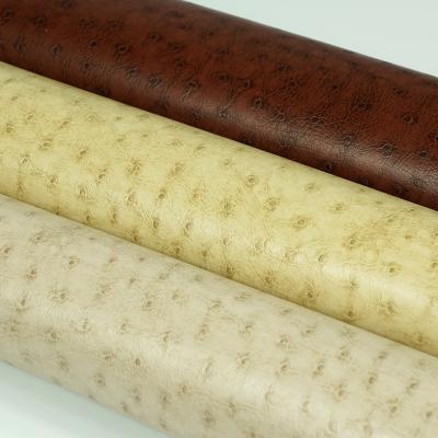patrón de avestruz PU cuero artificial para tapicería de sofá
