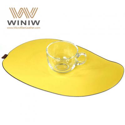 China Líder Two-sided Wholesale Custom Pattern Microfiber Vegan Leather for table mat Proveedor
